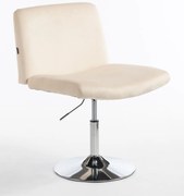 HR150N Scaun Crem din Catifea cu Bază Cromata