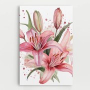 Tablou Canvas, 20x30cm, Dormitor si Living, Flori, Crini, Beautiful Pink Lily