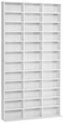 HOMCOM Bibliotecă CD de perete cu 36 de rafturi reglabile, 195 x 102 x 23.5cm, alb | Aosom Romania