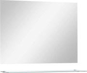 vidaXL Oglindă de perete cu raft, 80 x 60 cm, sticlă securizată