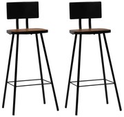 vidaXL Scaune de bar, 2 buc., lemn masiv reciclat