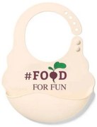 BabyOno baveta din silicon - Legume, ecru , 6 m+