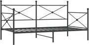 vidaXL Pat de zi fără saltea Negru 100x190 cm Oțel