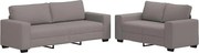 vidaXL Set de canapea cu perne, 2 piese, gri taupe, material textil