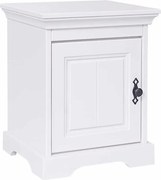 Noptieră lemn masiv alb Amelia 1 compartiment, 45 × 38 × 55 cm