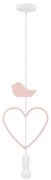 Lustră pentru copii HEART pe cablu 1xE27/20W/230V roz/alb