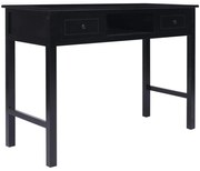 vidaXL Birou, negru, 108x45x76 cm, lemn masiv de paulownia