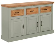 Comodă ~Veneția~ in stil rustic, culoare verde menta-maro portocaliu, 145 cm lungime