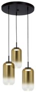 Lustra LED suspendata design decorativ Chloe 3L negru/auriu