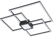 Plafoniera LED design modern Thabita negru mat, alb 66x66cm