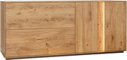 Comodă lemn masiv Aurora Iluminată Stejar, 185 × 43.5 × 79 cm