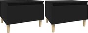 vidaXL Mese laterale, 2 buc., negru, 50x46x35 cm, lemn compozit