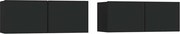 vidaXL Comode TV, 2 buc., negru, 80x30x30 cm, lemn compozit