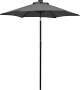 vidaXL Umbrelă de soare cu lumini LED, antracit, 200x211 cm, aluminiu