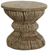 Masuta laterala, din lemn de tec, sculptata manual, Karno