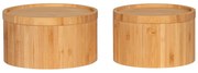 Cutii de depozitare în culoare naturală 2 buc. din bambus cu capac/decorative ø 15x8 cm Chefalu – House Nordic