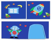 Draperie pentru copii pentru pat 3 buc. 195x75 cm Astro – Vipack