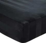 Cearceaf negru din satin cu elastic 150x200 cm So Soft Satin Stripe – Catherine Lansfield
