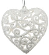 Decorațiune de Crăciun Carlita Inimă albă, 10 x 10x 2 cm, plastic