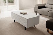 Măsuță de cafea Scalia II 120 2K cu sertar - alb mat / picioare negre