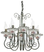 Candelabru clasic cu 8 brate realizat manual din ceramica SANREMO