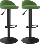 vidaXL Scaune de bar, 2 buc., verde închis, catifea