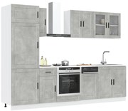 vidaXL Set dulapuri de bucătărie 8 piese „Kalmar” gri beton Lemn