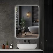 IREDA Oglindă de baie cu iluminare LED, 80 x 60 cm
