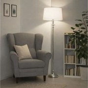 Brilagi - Lampă LED de podea CERIA, 1 x E27, 60 W, 230 V, Ø 45 cm, crom lucios/alb