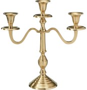 Sfeșnic metalic cu 3 brațe 29x10x30 cm, culoareauriu, decor 2