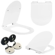 Capac WC Rea alb lucios cu inchidere softclose