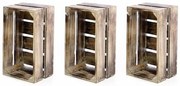 Set 3 cutii din lemn VINTAGE DIVERO maro - 51 x 36 x 23 cm