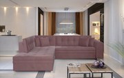 Coltar tapitat, extensibil, 260x80x205 cm, Pieretta L02, Eltap (Culoare: Maro inchis / Cafeniu)