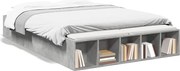 vidaXL Cadru de pat, gri beton, 140x190 cm, lemn prelucrat