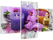 Tablou cu orhidee și lumănări (90x60 cm)