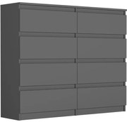 Comoda cu 8 sertare R-120-S8 - diferite variante de culoare antracit