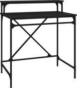 vidaXL Birou, negru, 80x50x90 cm, lemn prelucrat și fier
