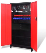 vidaXL Dulap scule cu ladă pentru scule, 90x40x180 cm roșu/negru, oțel