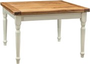 Masa pliabila, L120(240) 120 80 cm, culoare natur alb antic, Lemn masiv