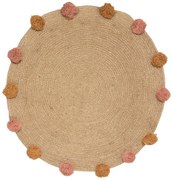 Covor de iuta pentru copii, POMPONS 78 cm