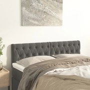 vidaXL Tăblii de pat, 2 buc, gri închis, 72x7x78/88 cm, catifea