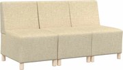 vidaXL Unitate Sofa Modulară Fără Brațe 3 pcs Crem 55 x 74 x 82 cm