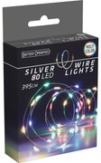 Instalație luminoasă Silver, 4 m, 80 LED-uri, colorată, pe baterii