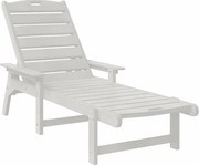 vidaXL Șezlong Alb 195,5 x 53 x 98,5 cm HDPE