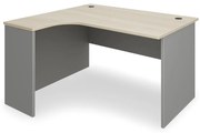 Birou de coltar SimpleOffice 140 x 120 cm, stanga, stejar deschis / gri