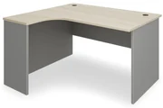 Birou de coltar SimpleOffice 140 x 120 cm, stanga, stejar deschis / gri