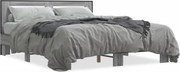 vidaXL Cadru de pat, gri sonoma, 150x200 cm, lemn prelucrat și metal