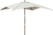 vidaXL Umbrelă de grădină stâlp din lemn, nisipiu, 300x300x273 cm