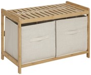 Bancă pentru baie TIDY BOX, 2 recipiente pentru depozitare, 66,8 x 44 x 35 cm