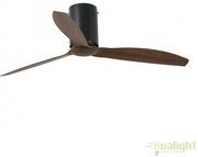 Ventilator de tavan modern cu telecomanda MINI TUBE FAN negru mat/lemn 32042